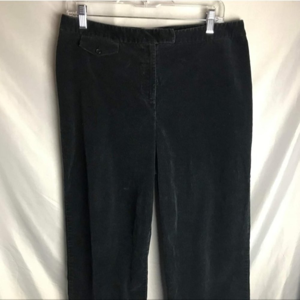 Pendleton Corduroy Pants Womens 12 Black Chino Straight Zip Up Hook Bar